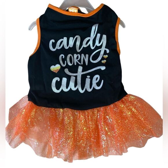 Candy Corn Cutie Dog TuTu Dress - Picture 1 of 5